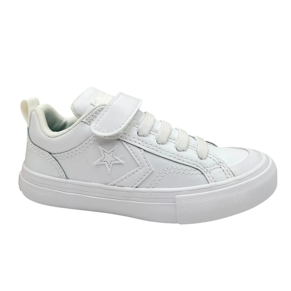 Converse Pro Blaze Toddle Boys Girls Slip-on Leather Sneaker Size 10 Solid White